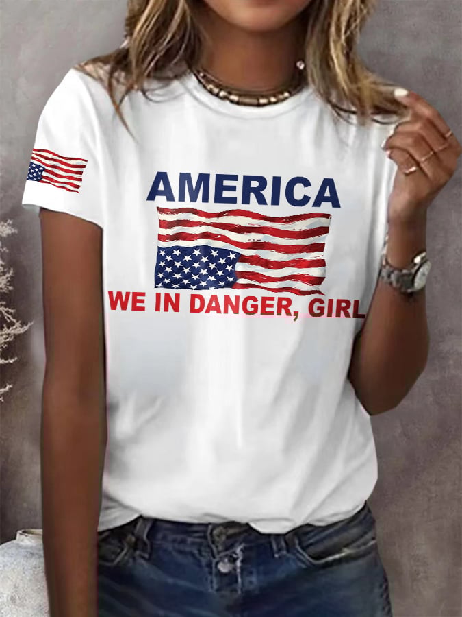 T-shirt imprimé fille « Nous sommes en danger » de Retro America 