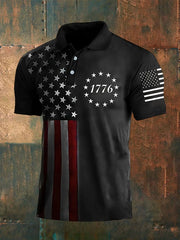 Polo homme 1776 imprimé drapeau américain 
