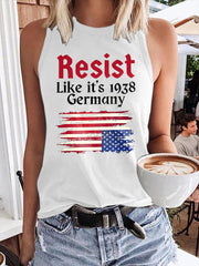 Women's Retro Resist Like It's 1938 Germany Print Vest