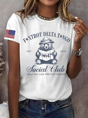 T-shirt décontracté imprimé FDT pour femme 