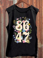 Herren Tanktop mit Retro-Blumen-Print 86 47 
