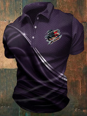 Men's Casual Independence Day Flag Print  Shirt