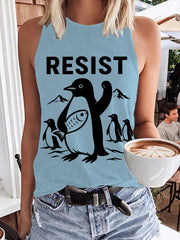 Women's Penguins Resist Print Tank Top