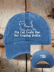 Retro FDT My Cat Could Run The Country Better Pride Baseball Cap