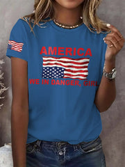 T-shirt imprimé fille « Nous sommes en danger » de Retro America 