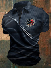 Men's Casual Independence Day Flag Print  Shirt