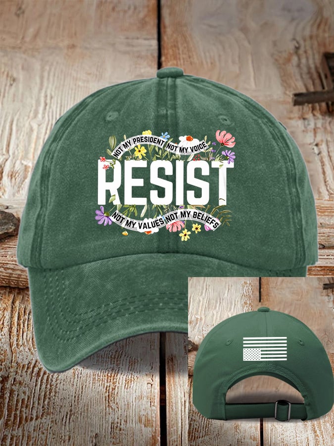 Casquette de baseball rétro « Résister, ce n'est pas mon président, ce n'est pas ma voix, ce n'est pas mes valeurs, ce n'est pas mes croyances » 