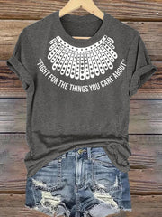 Women's Fight For The Things You Care About Black Women Print Cotton Long Sleeve T-Shirt