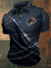 Men's Casual Independence Day Flag Print  Shirt