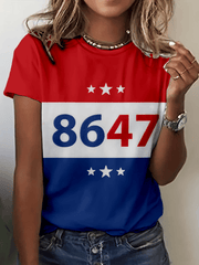 T-shirt col rond imprimé 8647 pour femme 