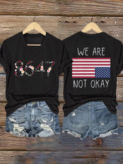Women's V-neck Retro 86 47 We Are Not Ok Print T-Shirt