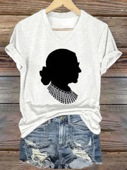 Camiseta de manga larga de algodón con estampado negro para mujer 