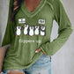 Women's Penguins Flippers Up Print V Neck T-Shirt