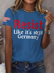 Women's Retro Resist Like It's 1938 Germany Print T-Shirt