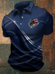 Men's Casual Independence Day Flag Print  Shirt