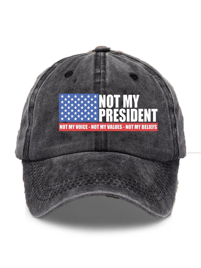Casquette unisexe à imprimé « Pas mon président » 