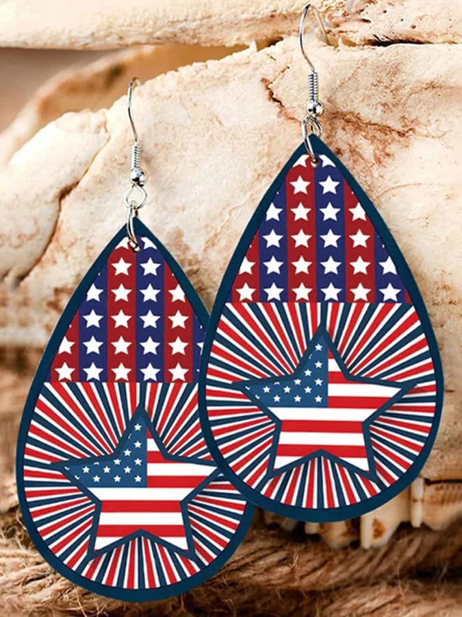 Boucles d'oreilles Pentagramme Drapeau 