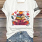 V-Neck Retro Fantasy Drama Tragedy Print T-Shirt