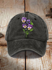 Chapeau à fleurs violet pour la sensibilisation à la maladie d'Alzheimer 