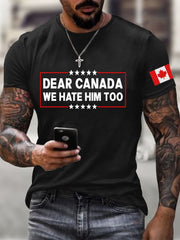 Men's Retro Dear Canada, We Hate Him Too Print T-Shirt