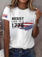 Women's Retro Resist Like It's 1776 Print T-Shirt
