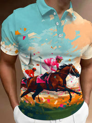 Men's Derby Day Printed Casual Polo Shirt