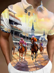 Men's Derby Day Printed Casual Polo Shirt