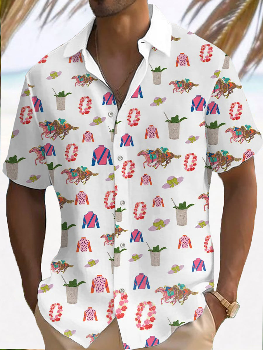 Men's Derby Horse Print Shirt