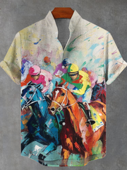 Men's Derby Horse Print Casual Shirt