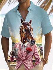 Men's Derby Horse Print Shirt