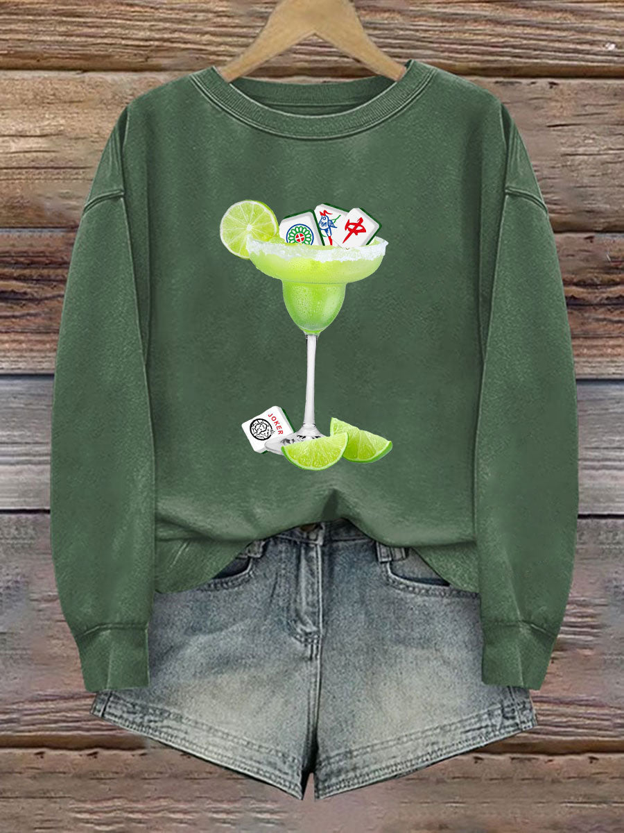 Women's Funny Mah Jongg Printed Casual Sweatshirt