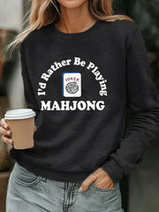 Women's Funny Mah Jongg Printed Sweatshirt