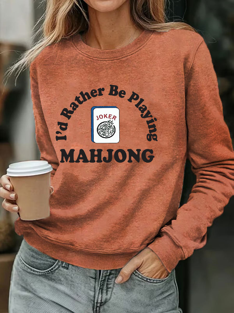 Women's Funny Mah Jongg Printed Sweatshirt