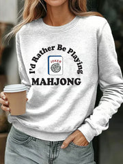 Women's Funny Mah Jongg Printed Sweatshirt