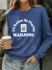 Women's Funny Mah Jongg Printed Sweatshirt