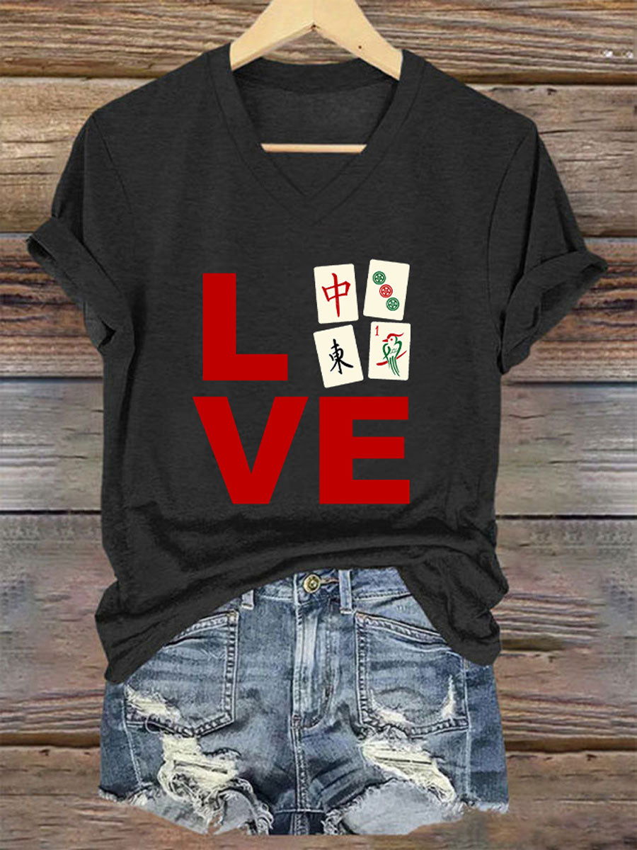 Women's Funny Mah Jongg Print T-shirt