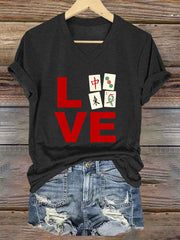 Women's Funny Mah Jongg Print T-shirt