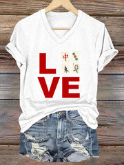 Women's Funny Mah Jongg Print T-shirt