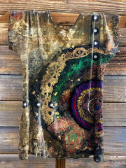 Damen T-Shirt mit Hippies-Symbol und Peace &amp; Love-Print