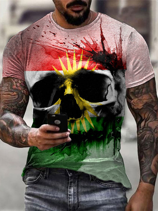 Herren T-Shirt mit Totenkopf-Motiv, Italien