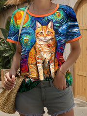 Women's Prevention of Cruelty to Animals Month Cat T-Shirt