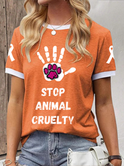Women's stop animal cruelty T-shirt
