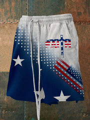 Short décontracté pour homme avec drapeau américain Cross Faith