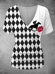 Women's Derby Rose Check T-Shirt