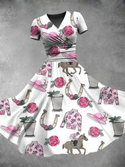 Women's Derby Day Printed Casual Dress