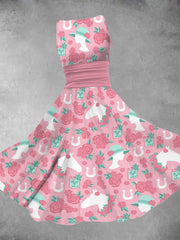 Women's Derby Day Printed Sleeveless Dress