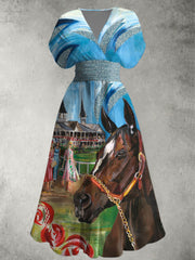 Women's Derby Rose V Neck Dress