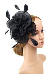Women's Vintage Derby Organza Feather Headdress