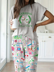Womens Mahjong Social Club Pajama Set