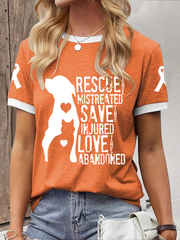 Women's rescue the mistreated save the injured love the abandoned T-shirt